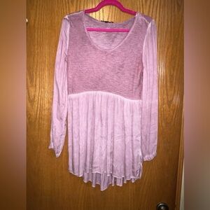 Charlie B Made in Italy | Lilac Babydoll scoop neck top | Size S